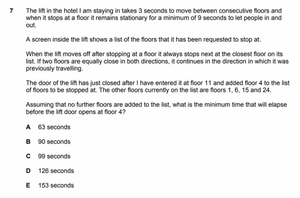 classic problem solving question bmat section 1 question 2